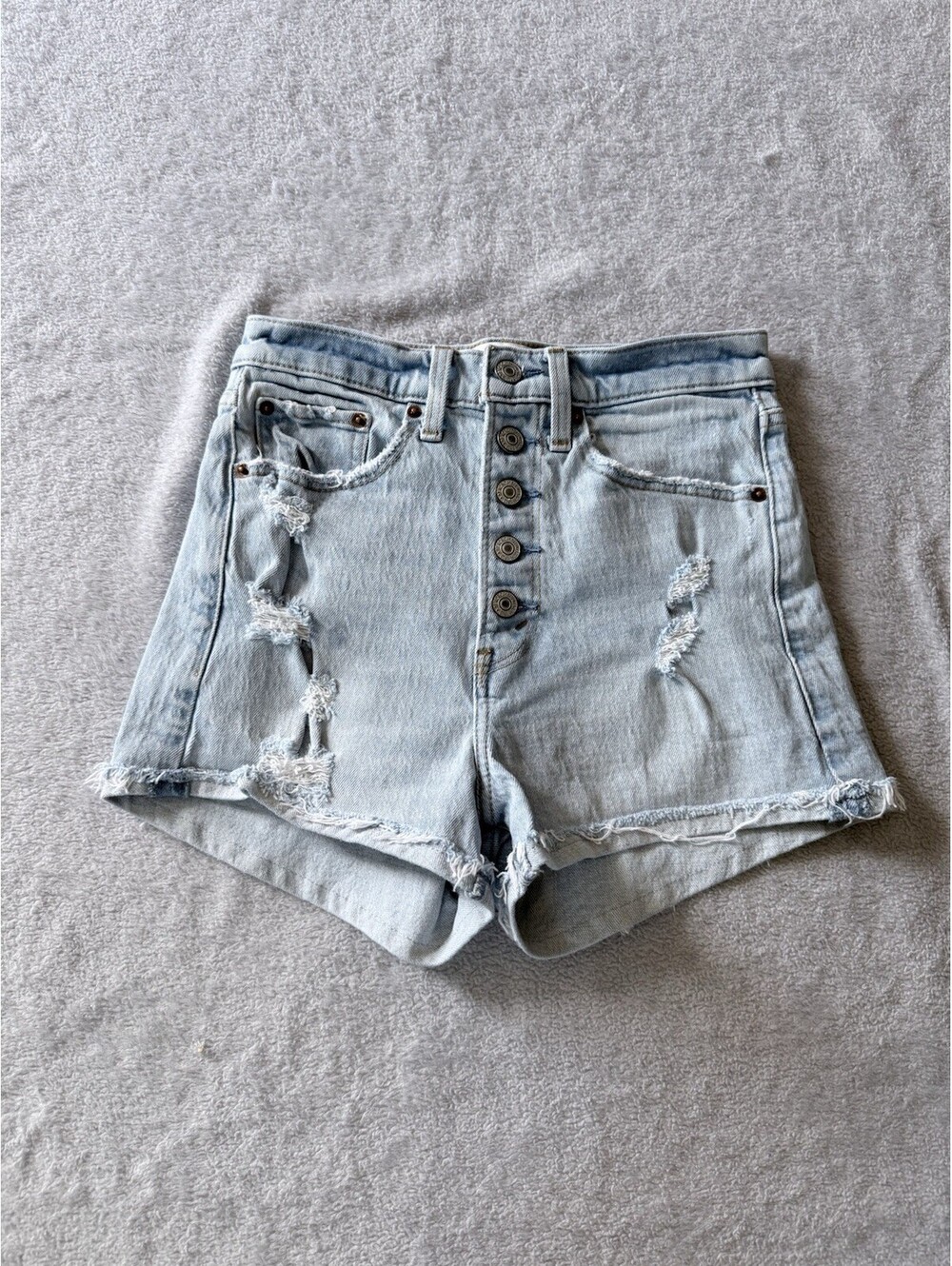 Abercrombie & Fitch Curve Love High Rise‎ Mom Shorts Womens Size 25/2 Distressed